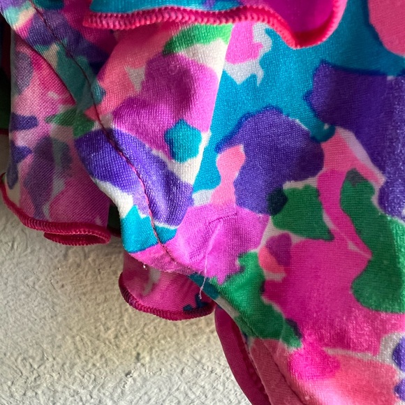 Cole of California 80’s neon floral ruffle one piece - Picture 6 of 7